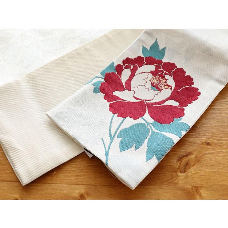 浴衣半巾帯　新品　藍　白　赤　牡丹　刺繍　b39 浴衣半巾帯 新品 藍 白 赤 牡丹 刺繍 b39 - メルカリ