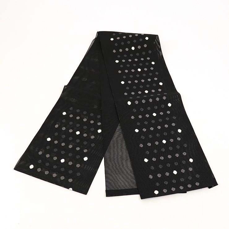 撫松庵 夏・袋なごや帯 すかしモール水玉（クロ 105-306-101-88）黒  