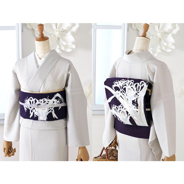 新品　撫松庵　名古屋帯　浴衣帯　単衣着物帯 撫松庵 [軽量♪] 夏帯 夏名古屋帯 すかしモール水玉 (薄ブルー/102-306