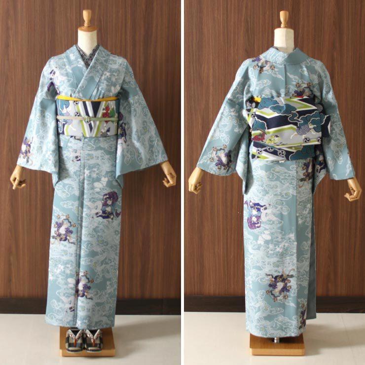 ひーちゃん：撫松庵 　✩.*˚ 浴衣＆作り帯 撫松庵 子供 向け 帯リボン 浴衣 帯 兵児帯 正絹 絞り 麻の葉 桜（濃