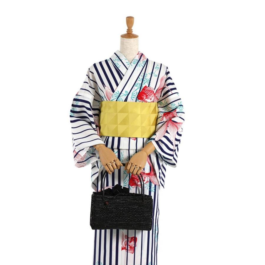 撫松庵 新作ゆかた 仕立て上がり洗える浴衣(単品)金魚に縞 撫松庵 新作ゆかた 仕立て上がり洗える浴衣(単品)金魚に縞
