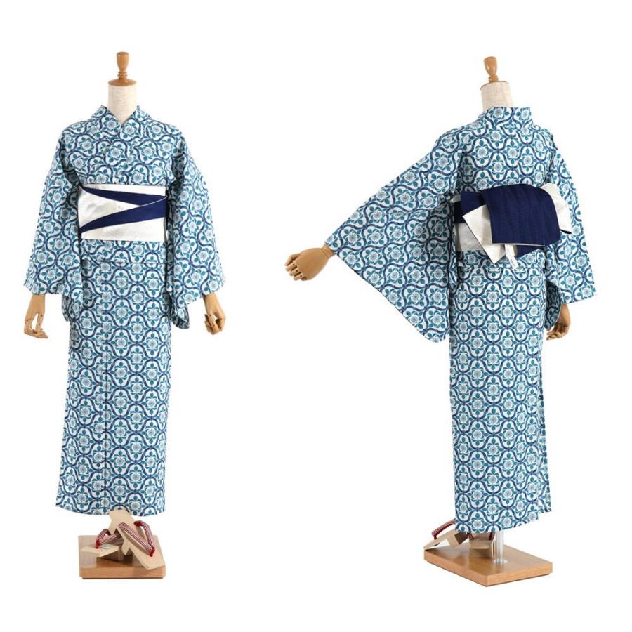 撫松庵 浴衣 新作 仕立て上がり 洗える浴衣 単品 染付花(ブルー 撫松庵 浴衣 新作 仕立て上がり 洗える浴衣 単品 染付花(ブルー