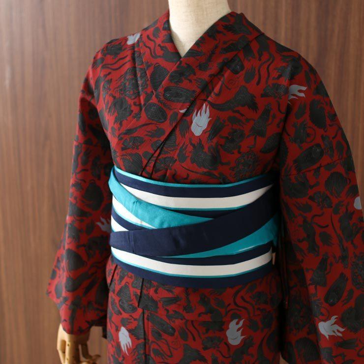 新品 撫松庵 妖怪シルエット 赤 浴衣 4008 東レ セオアルファ M 楽天市場】撫松庵 妖怪シルエット えんじ 赤 黒 オバケ あまびえ