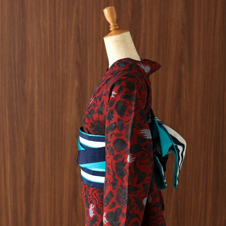 新品 撫松庵 妖怪シルエット 赤 浴衣 4008 東レ セオアルファ M 新品 撫松庵 妖怪シルエット 赤 浴衣 4008 東レ セオアルファ M