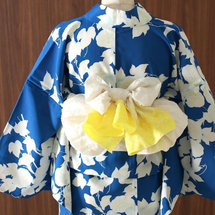 浴衣 洗える レディース おぼろ朝顔（ブルー 102-337-004-75） CEOα