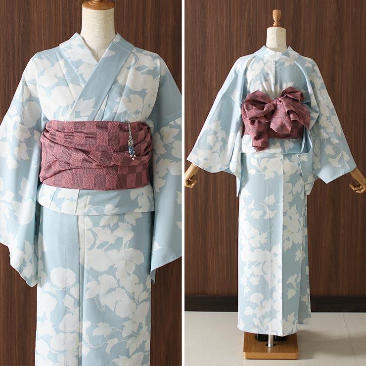 高級洗える浴衣　新品 高級浴衣4点set赤金魚の夏花火 【帯チャコールグレー】Y4-35