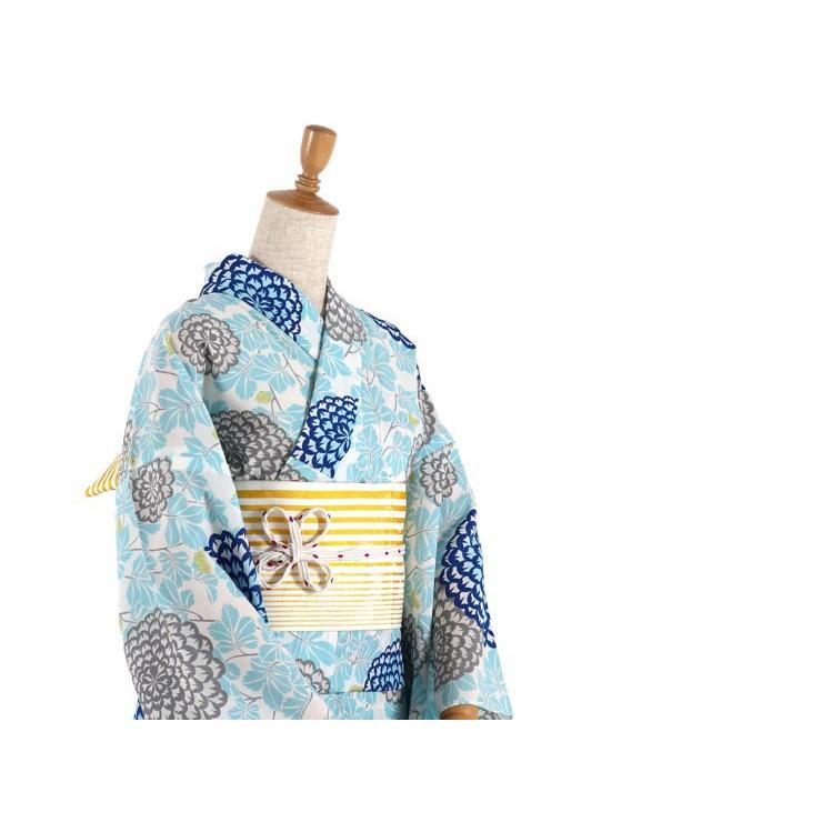 撫松庵 新作ゆかた 仕立て上がり洗える浴衣（単品） 葉に菊