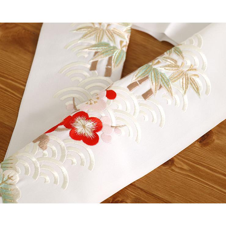 半衿 刺繍 洗える 針数が多く豪華な刺繍半衿 街着屋特選 松竹梅と青海