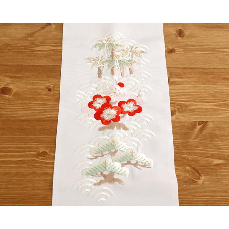 半衿 刺繍 洗える 針数が多く豪華な刺繍半衿 街着屋特選 松竹梅と青海