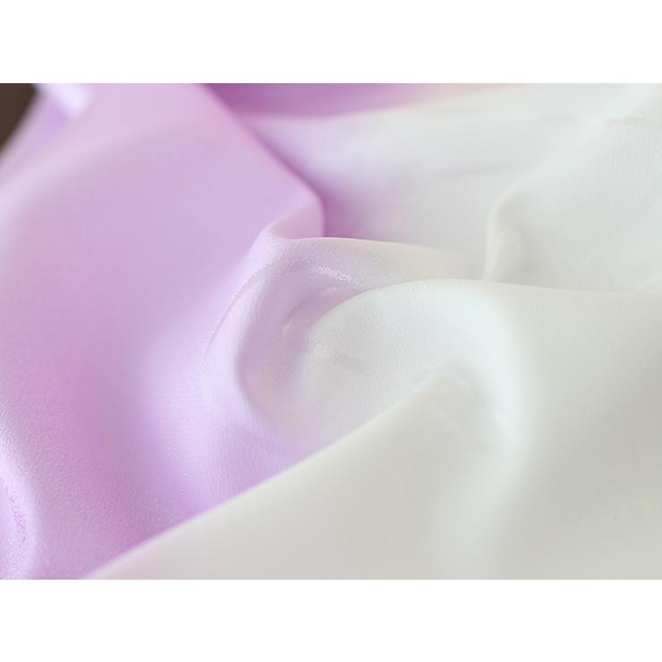 長襦袢 振袖用 洗える 袖振りぼかし 紫 パープル 地紋 ピンク 反物 ロング 成人式 卒業式 日本製