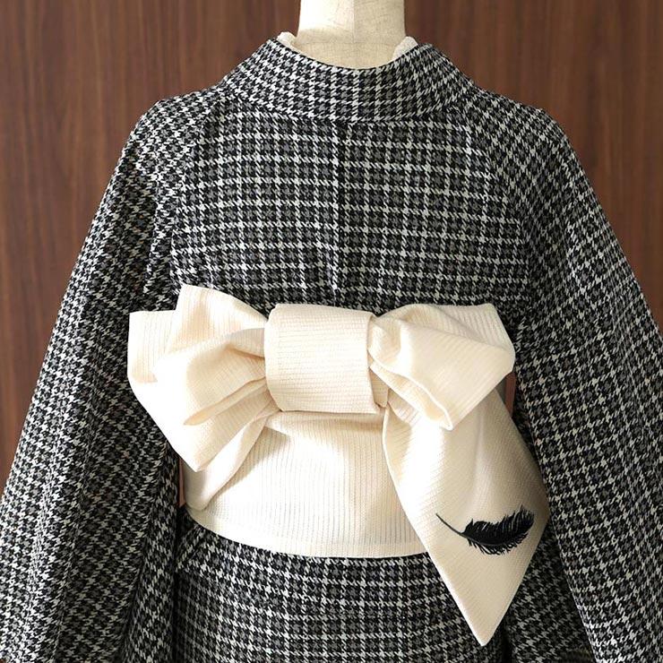 洗える着物 レース レディース きもの 千鳥格子（モノトーン）仕立て