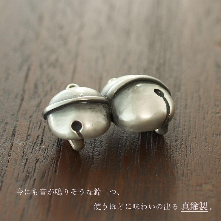 帯留め レディース 着付け小物 桐箱入り 真鍮製 二つ鈴 (銀130-2-098