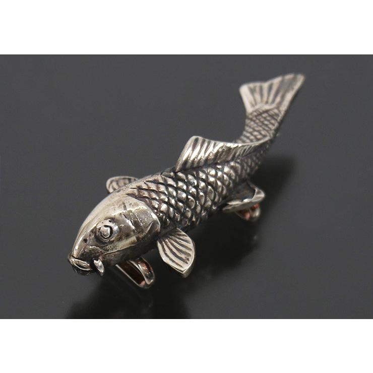 匠(たくみ)」帯留め(単品) − 鯉(銀色 銀製品) シルバー 銀 Silver 