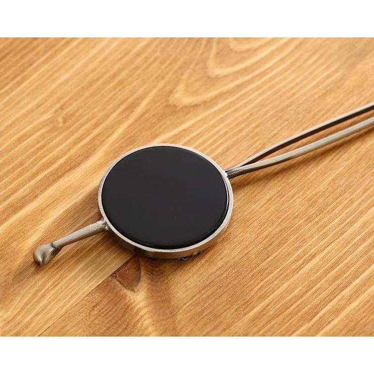 かんざし 「花しおり」×「街着屋」髪飾り 簪 月に桜 （ブラック