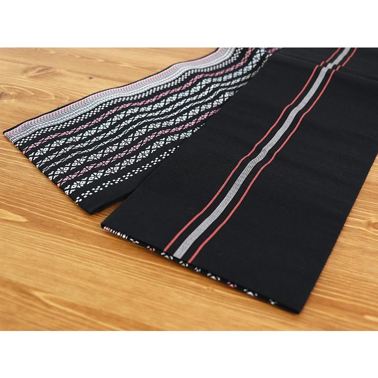 新入荷 本場筑前「博多織」小袋帯 - 多色献上（黒） 半幅帯 ブラック