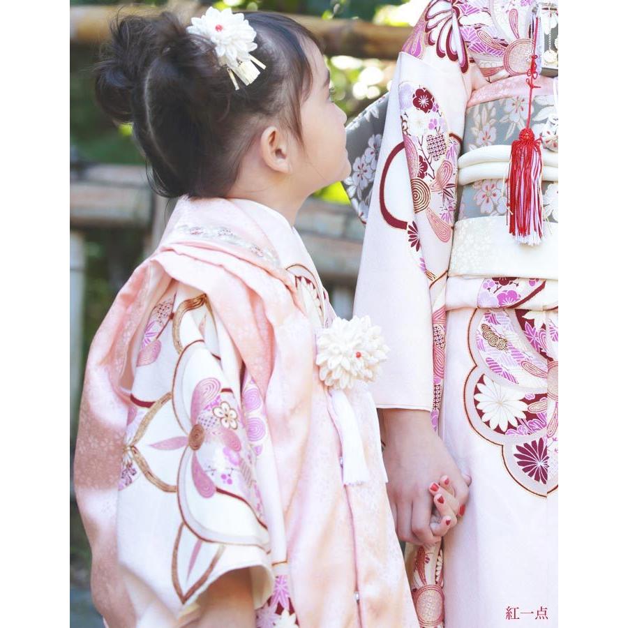 七五三 3歳 女児 被布 着物 セット 正絹 梅橘 ピンク SPF21 七五三 3歳 女児 被布 着物 セット 正絹 梅橘 ピンク SPF21