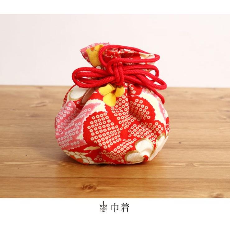七五三 被布 3才用 「紅一点」 女児着物セット 被布セット - 正絹・花