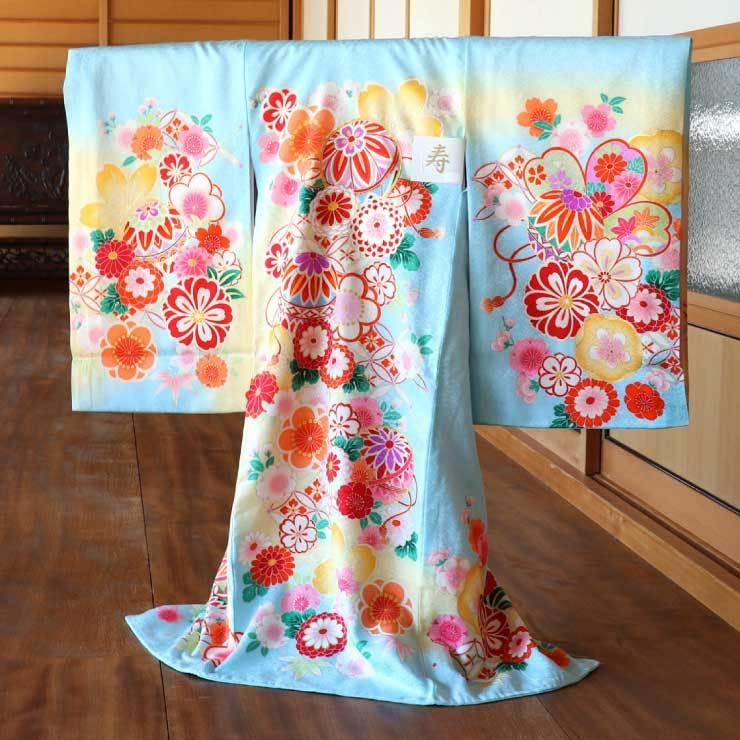 赤ちゃん お宮参り 服 産着 着物 新入荷 女の子 初着 手鞠に花尽くし