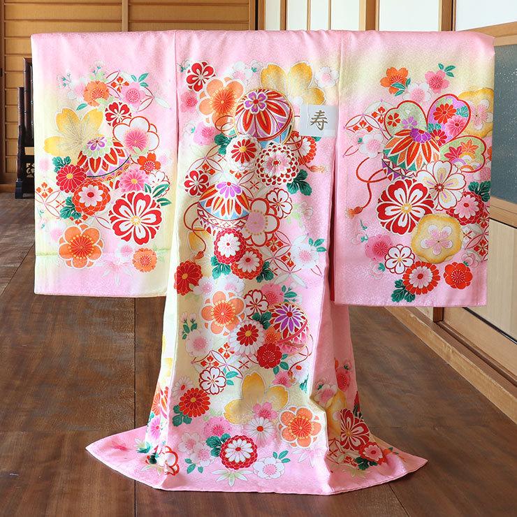 赤ちゃん お宮参り 服 産着 着物 新入荷 女の子 初着 手鞠に花尽くし