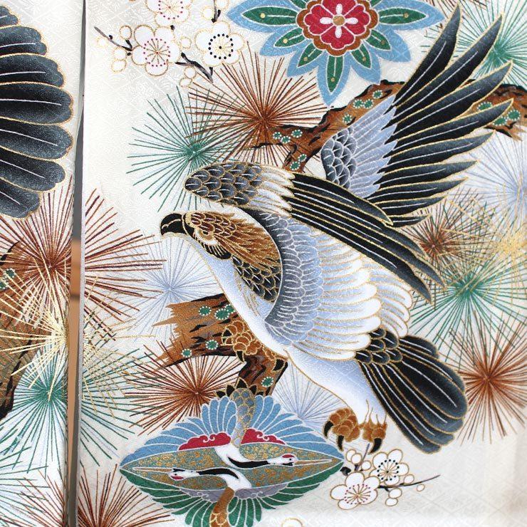 お宮参り 産着 男児 正絹 のしめ 綸子 金刺繍 鷹 虎 白地 NO33636 楽天市場】お宮参り 男の子 初着 産着 鷹に虎 白色 正絹 のしめ 一つ身