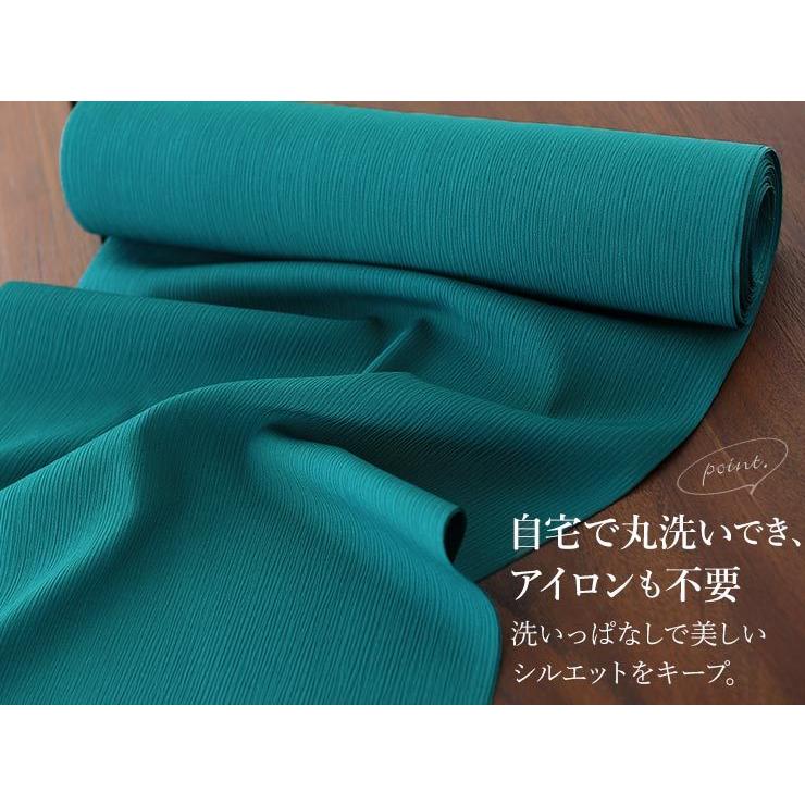 TORAY 反物 着物 洗える 東レ セオα 楊柳 色無地 孔雀緑色 青緑 ブルー
