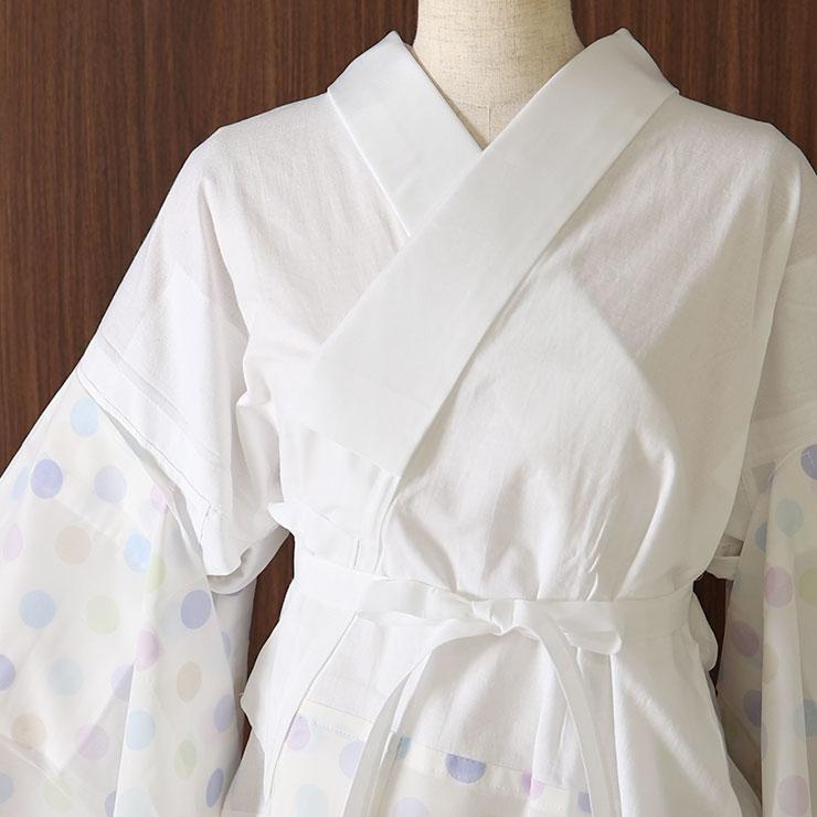 洗える 長襦袢 うそつき 襦袢 き楽っく 百花 友禅 ファスナー 半衿