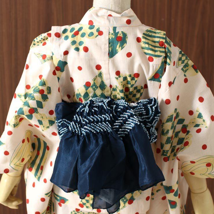 KY- 9　❪新品❫　未使用　子供用仕立て上がり浴衣　7.8才用　着物 浴衣 子供 男の子 青 ブルー カニ 蟹 7〜8才用 キッズ 和服 7才