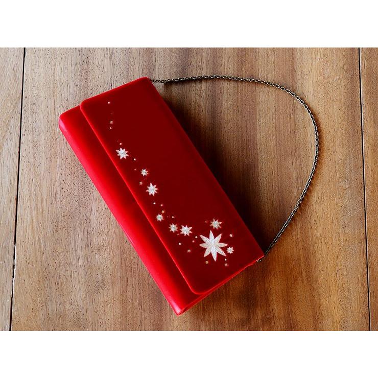 特別価格 ベルベット仕様 クラッチバッグ チェーン付き フラワー