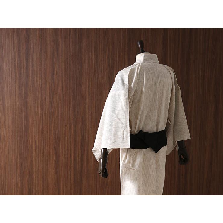 浴衣 [M L LL]街着屋の「男の綿麻ゆかた 絣縞（オフ白 3サイズ