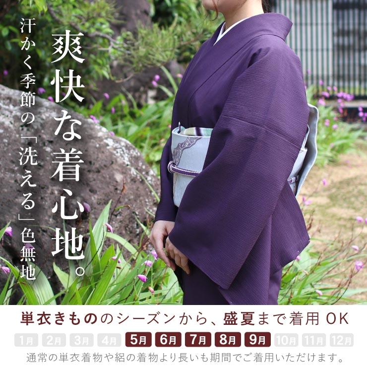 TORAY 着物 単衣 洗える 色無地 楊柳 セオα 人気商品 濃紫色 M L TORAY 着物 単衣 洗える 色無地 楊柳 セオα 人気商品 濃紫色 M L