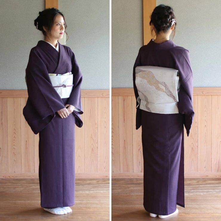 TORAY 着物 単衣 洗える 色無地 楊柳 セオα 人気商品 濃紫色 M L TORAY 着物 単衣 洗える 色無地 楊柳 セオα 人気商品 濃紫色 M L