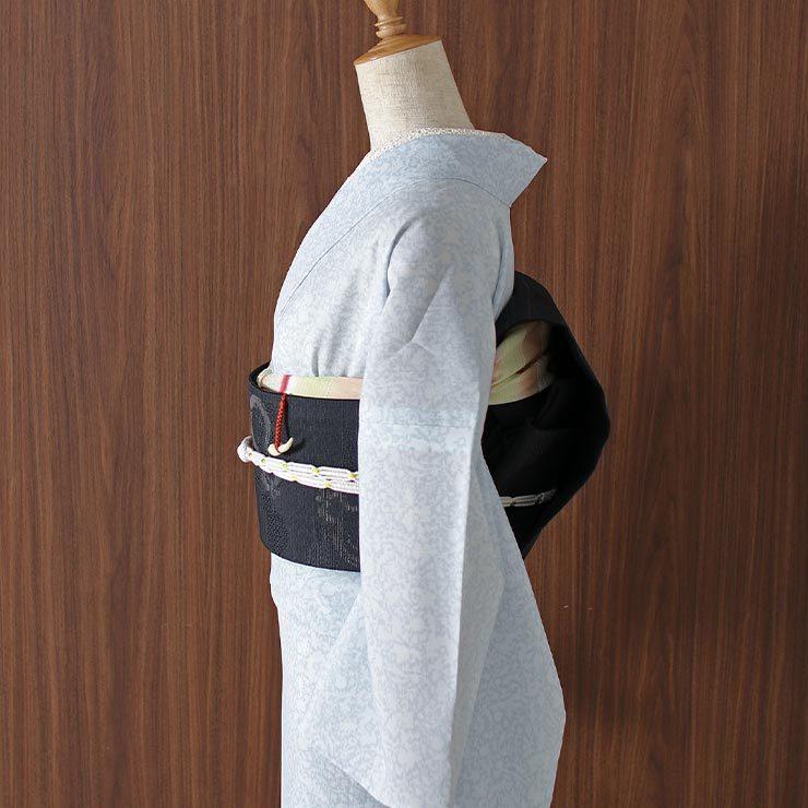 着物 夏用 夏物 単衣 洗える着物 蝋纈更紗 薄ブルー セオ 着物 夏用 夏物 単衣 洗える着物 蝋纈更紗 薄ブルー セオ