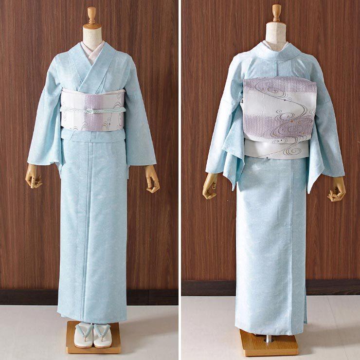 着物 夏用 夏物 単衣 洗える着物 墨流し ライトブルー セオ 着物 夏用 夏物 単衣 洗える着物 墨流し ライトブルー セオ