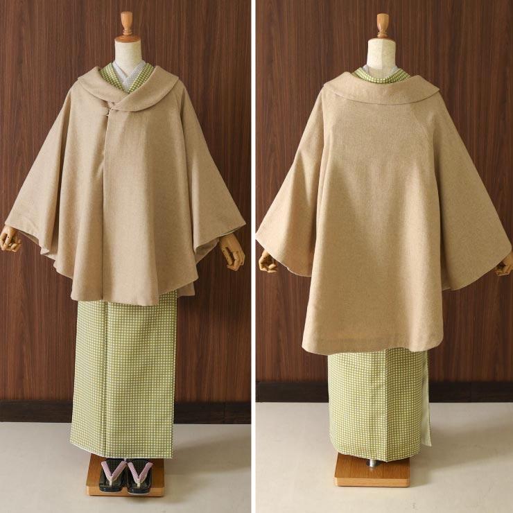 和装 ケープ コート ウール 日本製 着物 ロールカラー WOOL 和装 ケープ コート ウール 日本製 着物 ロールカラー WOOL