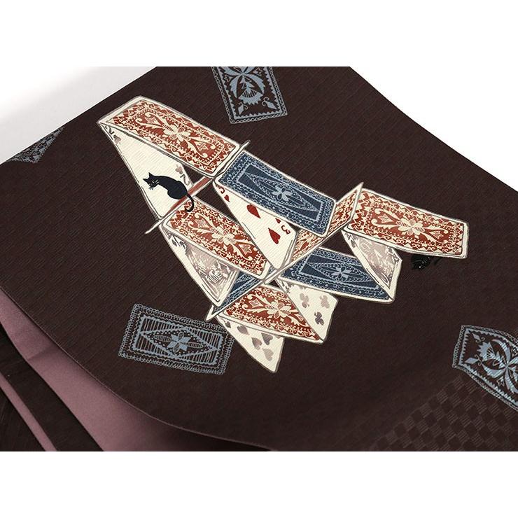 召しませ花」トランプタワーに黒猫京袋帯