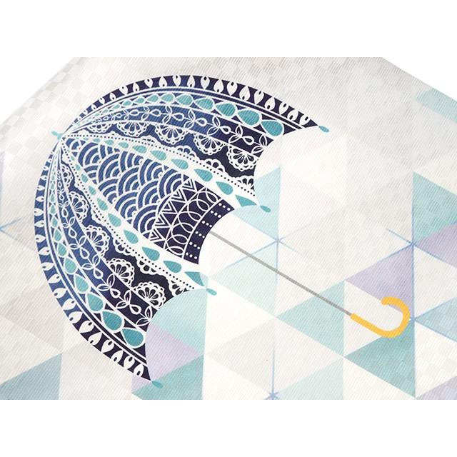 召しませ花 京袋帯 正絹 染 モザイクパラソル（青 TK-46-A）単品 - 傘