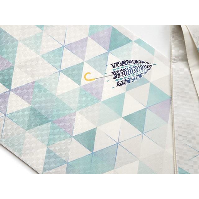 召しませ花 京袋帯 正絹 染 モザイクパラソル（青 TK-46-A）単品 - 傘