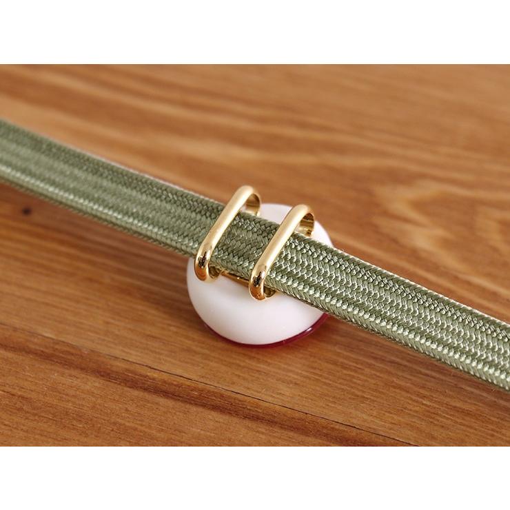 帯留め〈和風抹茶〉 正絹帯締め(平組)「深い抹茶色」 | 帯締め,帯締め(色無地) | 新宿津田