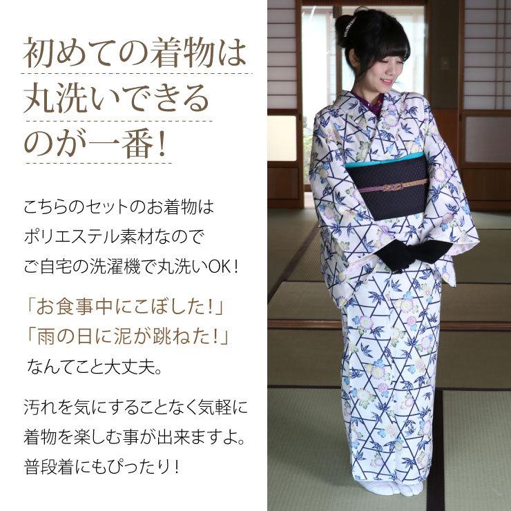 洗える 着物 はじめての袷着物セット S M L 小紋 セット レディース