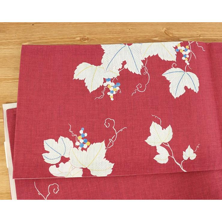 召しませ花」麻・京袋帯(夏用) - 葡萄(ワイン色 950-2670