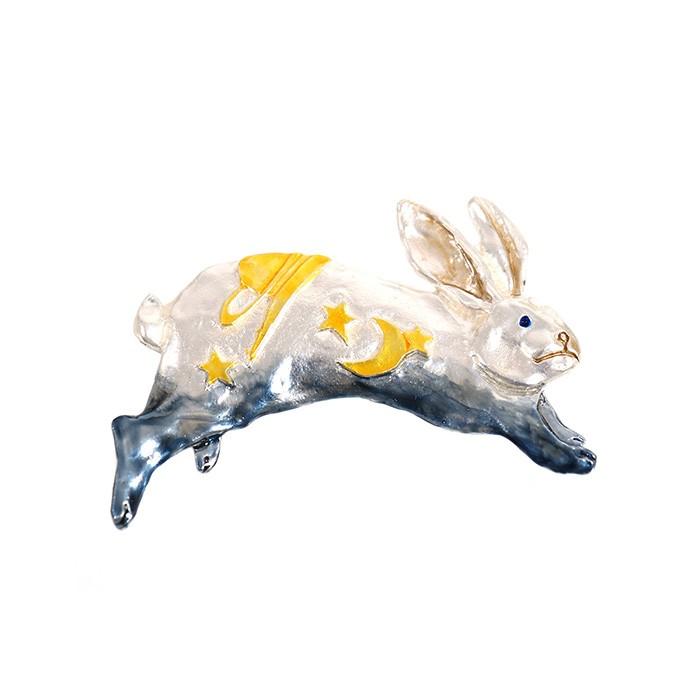 独特の世界観が魅力】 帯留め(単品) - ヨゾラウサギ帯留め(ブルー 