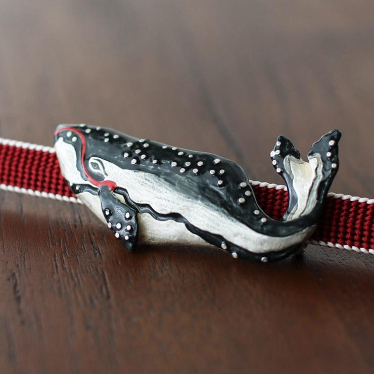 帯留め 独特の世界観が魅力 宮本武蔵の鯨退治 鯨 クジラ 浮世絵 歌川