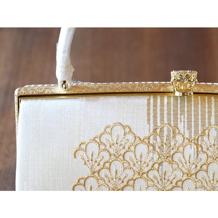 草履バッグセット 梅扇刺繍 フリーサイズ 礼装用 太鼻緒 金 ゴールド