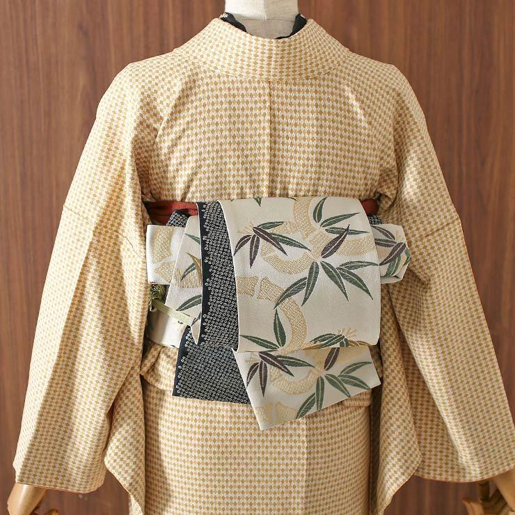 シルック 帯 半幅帯 細帯 長尺 洗える 半巾帯 織 竹輪に笹