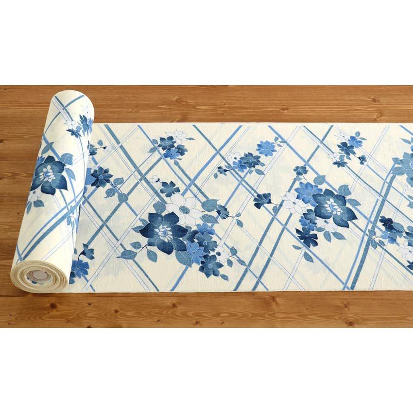 セオα] 浴衣 反物 花竹垣(生成り/570-1005-1633) 洗える ゆかた 夏