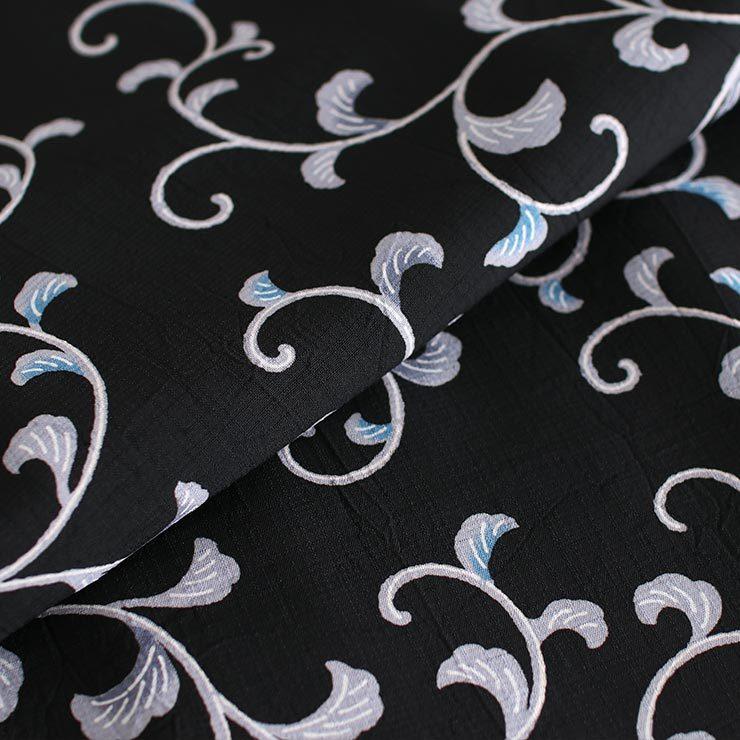 セオα] 浴衣 つる唐草(黒） ゆかた セオアルファ CEOα 仕立て上がり