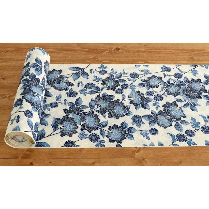 ゆかた反物 教材用 ゆかた反物 浴衣反物 牡丹と杜若 濃紺 – きもの永見公式通販