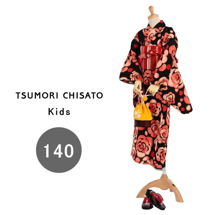 浴衣 女の子 適応身長130 140cm Tsumori Chisato ツモリチサト 仕立て上がりこども浴衣 染 バラ水玉 クロ 5ty 28 Tsumori Chisato 黒 薔薇 花 ドット Fresnopianooutlet Com