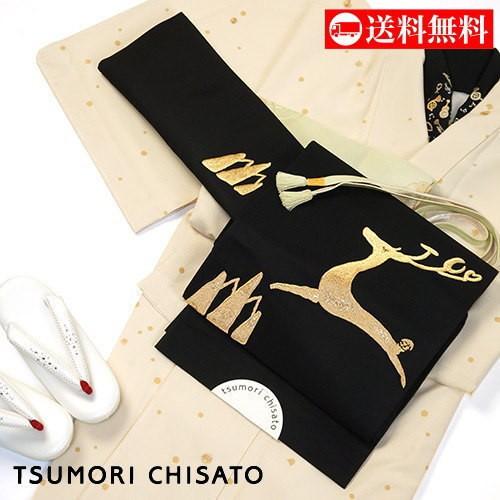 tsumori chisato ツモリチサト 京袋帯 正絹 - シカ （ クロ 3TKO-4  