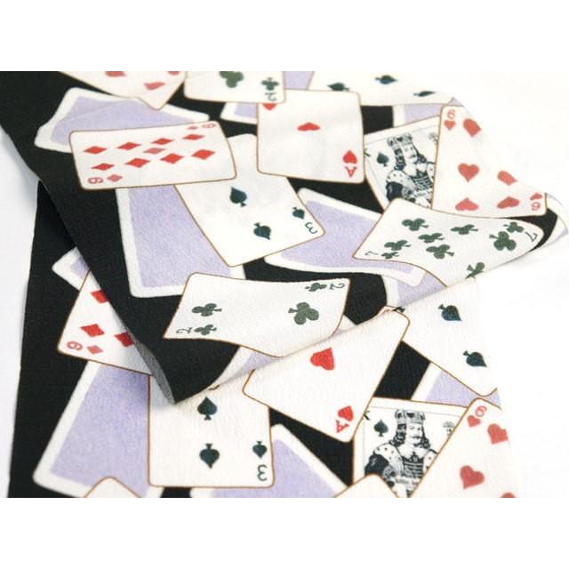 TORAY（東レ） 街着屋オリジナル 半衿 半襟 トランプ（墨黒 総柄